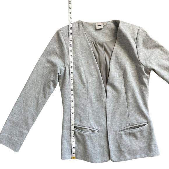 ASOS Collarless Heather Gray Knit Blazer LIKE NEW!! - Picture 11 of 12